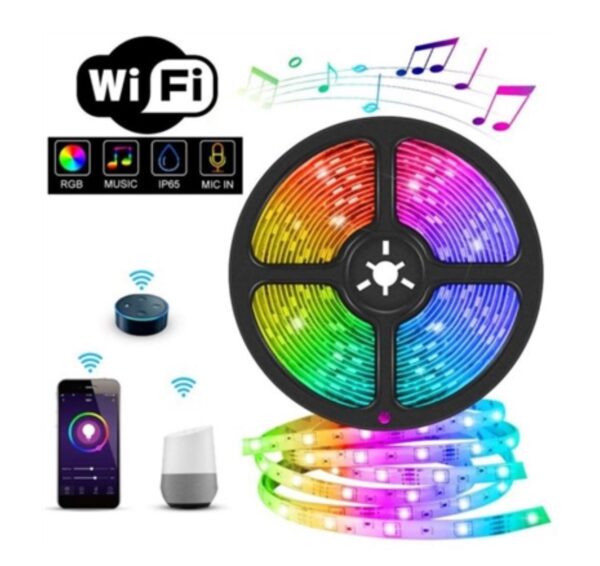 Smart RGB LED 5m StripLight IPX65 Waterproof Mobile Phone WiFi App Controlled